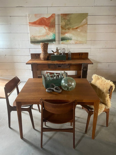 Vintage Danish Modern Teak Dining Table - Diamonds & Rust