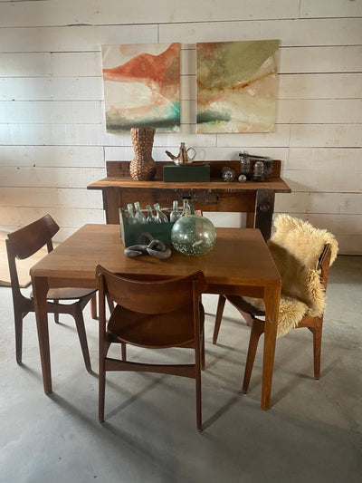 Vintage Danish Modern Teak Dining Table - Diamonds & Rust