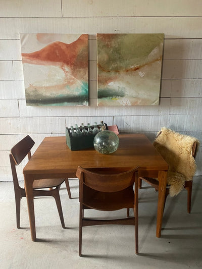 Vintage Danish Modern Teak Dining Table - Diamonds & Rust