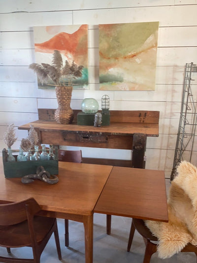 Vintage Danish Modern Teak Dining Table - Diamonds & Rust