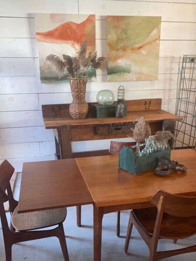 Vintage Danish Modern Teak Dining Table - Diamonds & Rust