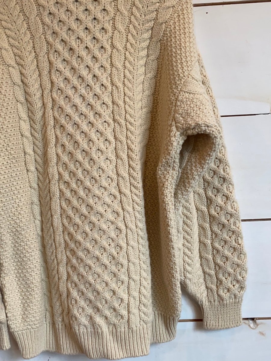Vintage Dead Stock Irish Knit Cardigan - Diamonds & Rust