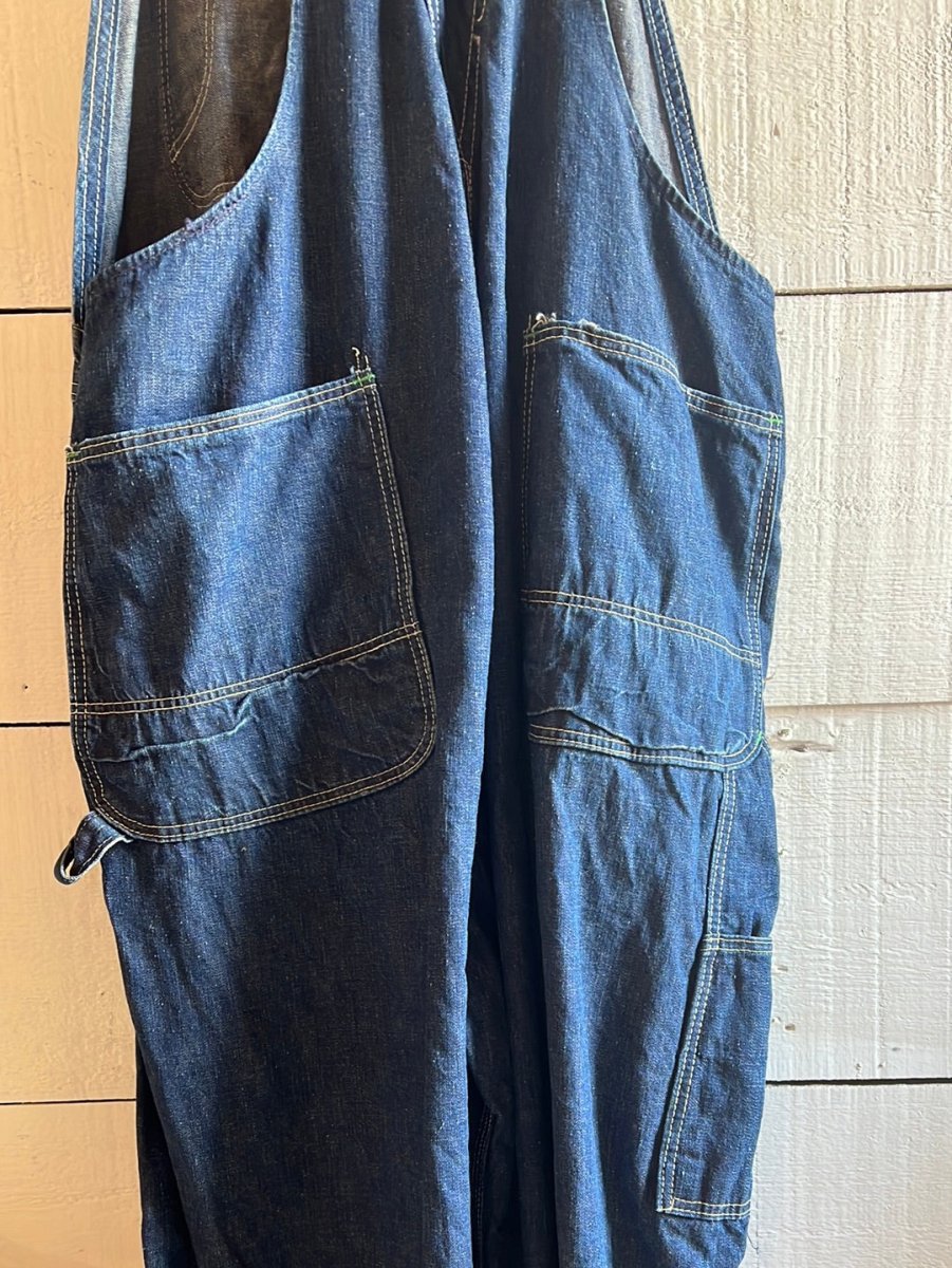 Vintage Denim Sanforized Overalls - Diamonds & Rust