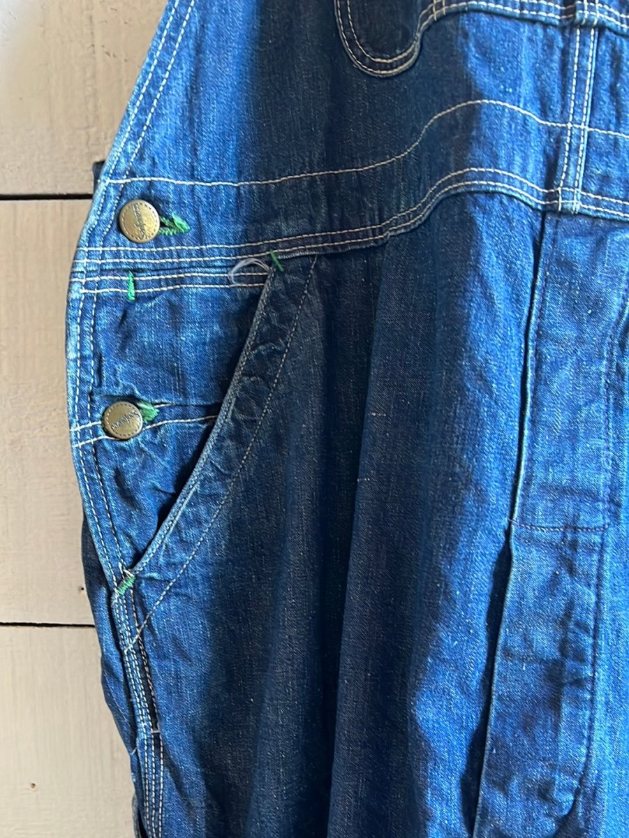 Vintage Denim Sanforized Overalls - Diamonds & Rust