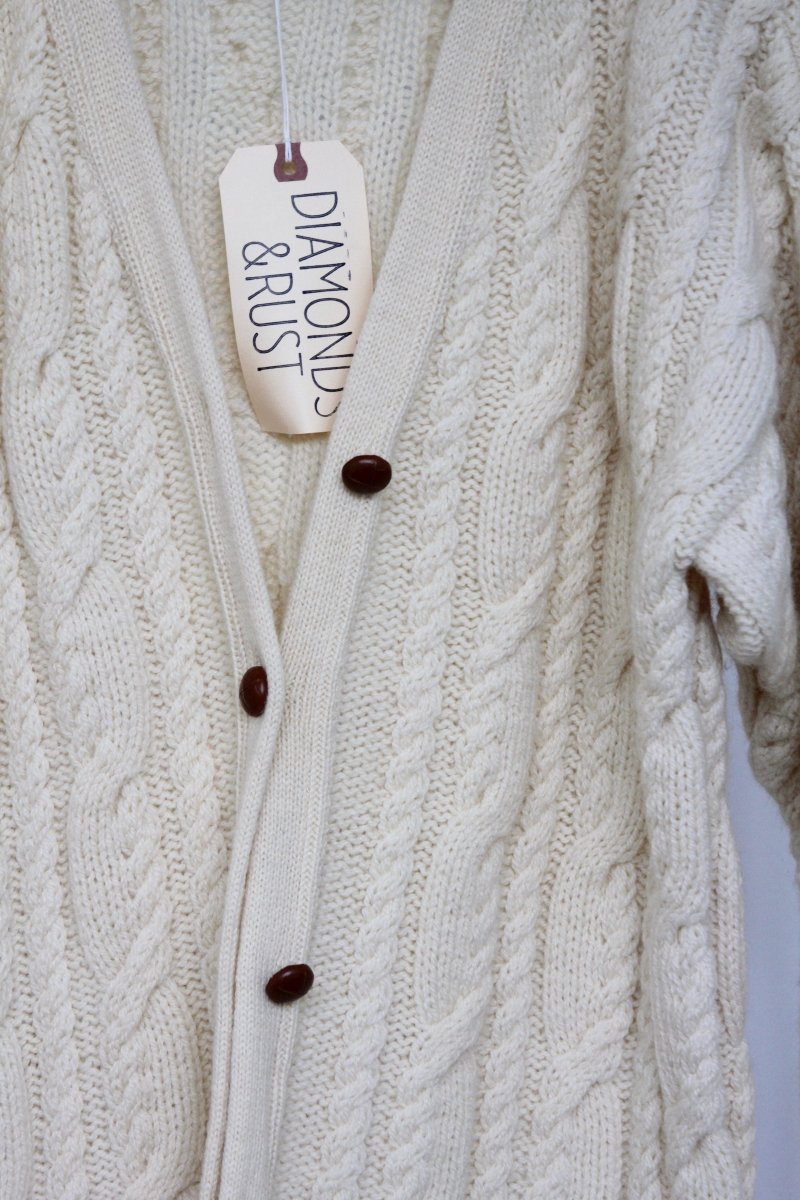 Vintage Fisherman's Sweater: Small - Diamonds & Rust