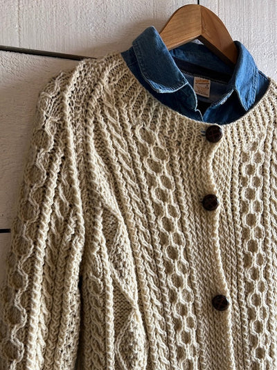 Vintage Fishermen's Cardigan Sweater - Diamonds & Rust