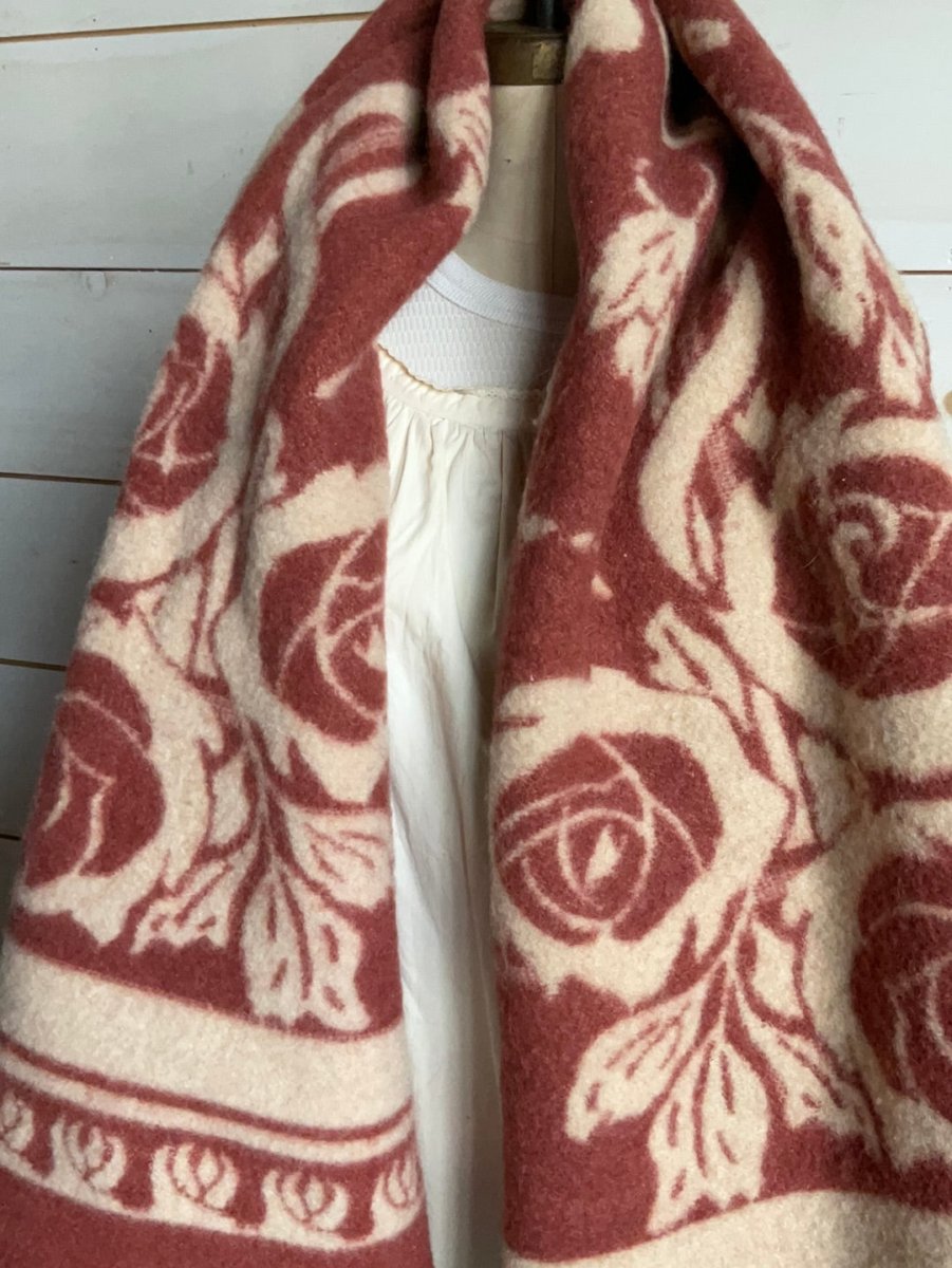 Vintage Golden Dawn Penco Health Blanket - Diamonds & Rust