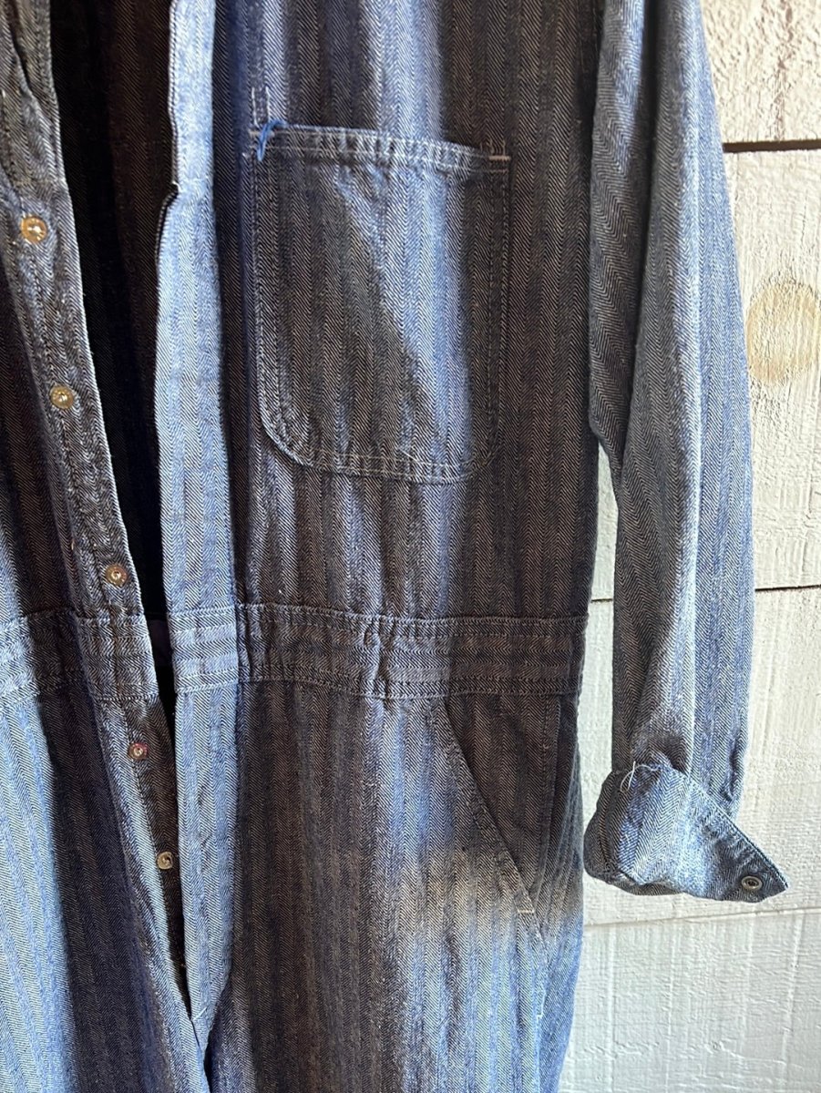 Vintage Herringbone Coveralls - Diamonds & Rust