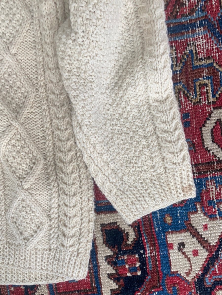 Vintage Irish Knit Pullover Sweater - Diamonds & Rust