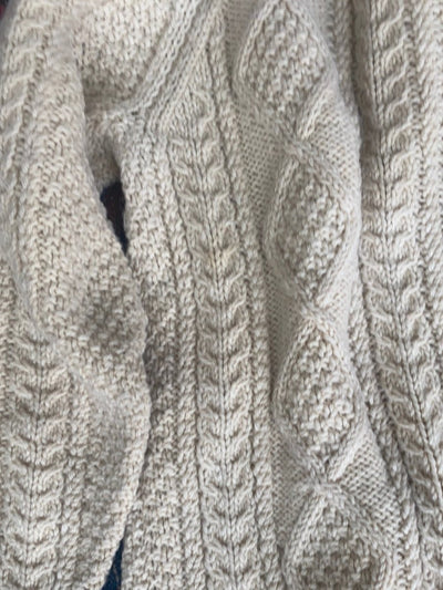 Vintage Irish Knit Pullover Sweater - Diamonds & Rust