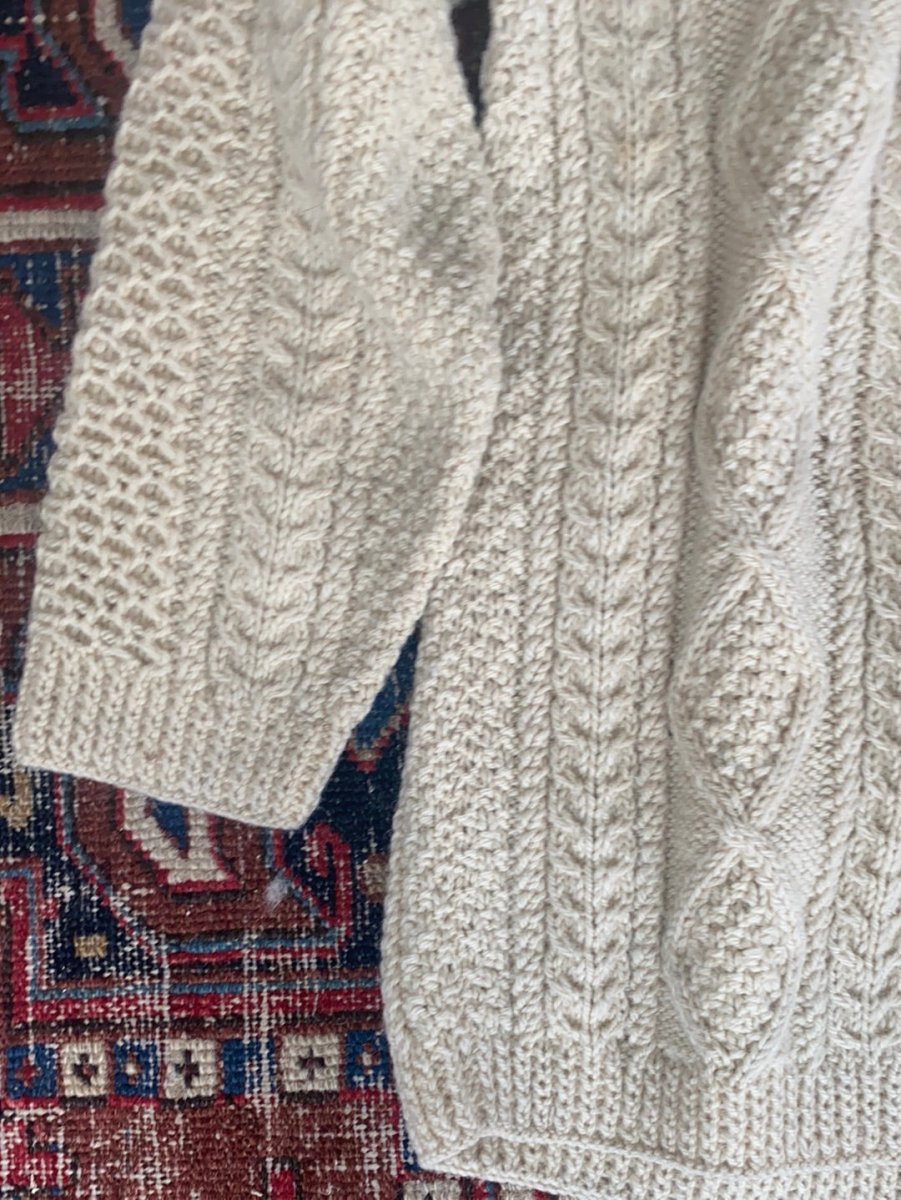 Vintage Irish Knit Pullover Sweater - Diamonds & Rust