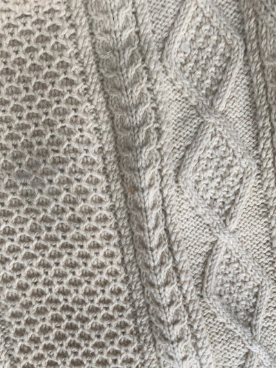 Vintage Irish Knit Pullover Sweater - Diamonds & Rust