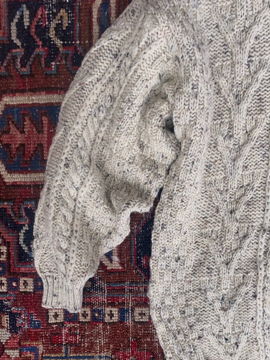 Vintage Irish Knit Pullover Sweater - Speckled - Diamonds & Rust