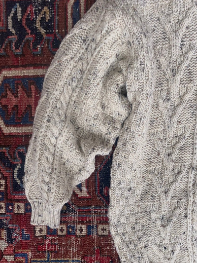Vintage Irish Knit Pullover Sweater - Speckled - Diamonds & Rust