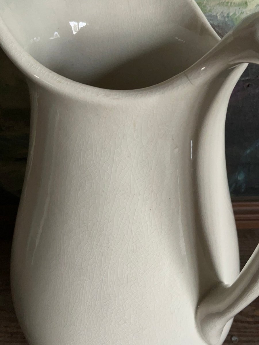 Vintage Ironstone Pitcher - Diamonds & Rust