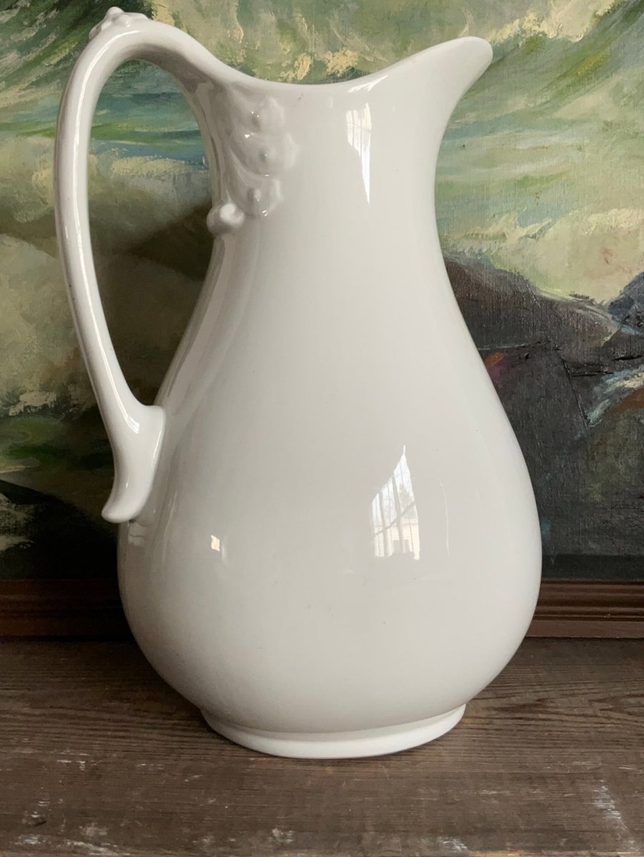 Vintage Ironstone Pitcher - Diamonds & Rust