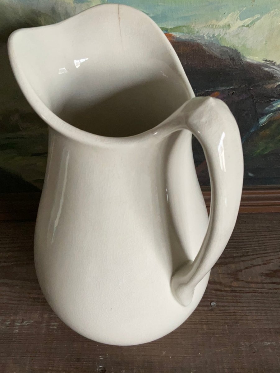 Vintage Ironstone Pitcher - Diamonds & Rust