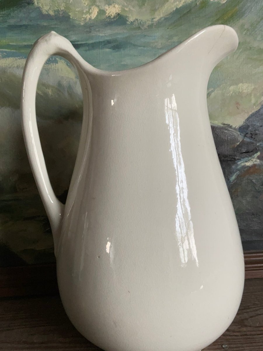 Vintage Ironstone Pitcher - Diamonds & Rust