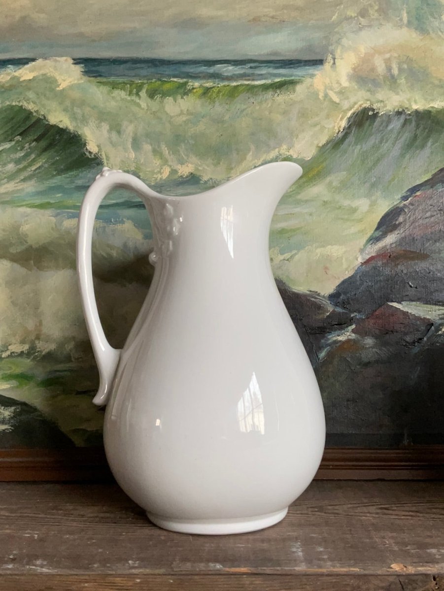 Vintage Ironstone Pitcher - Diamonds & Rust