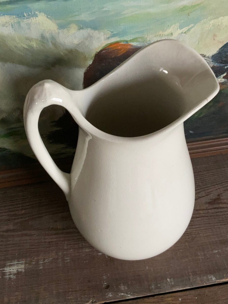 Vintage Ironstone Pitcher - Diamonds & Rust