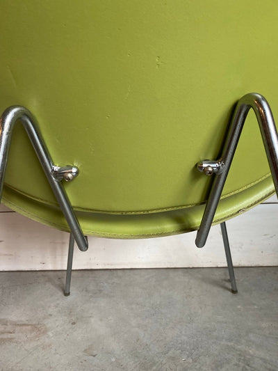 Vintage Leather Clamshell Chair - Avocado - Diamonds & Rust
