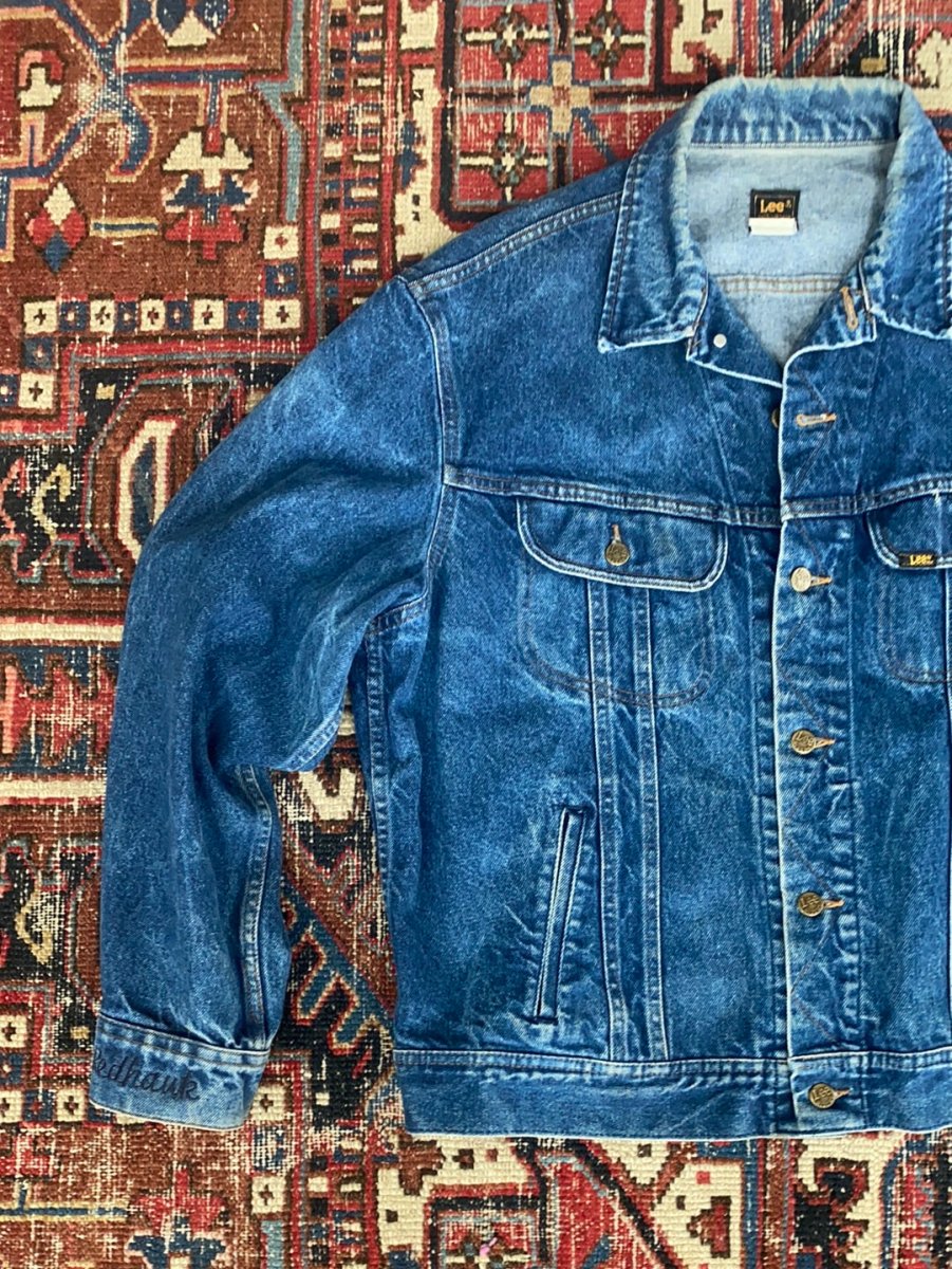 Vintage LEE Denim Jacket - 48 Large - Diamonds & Rust
