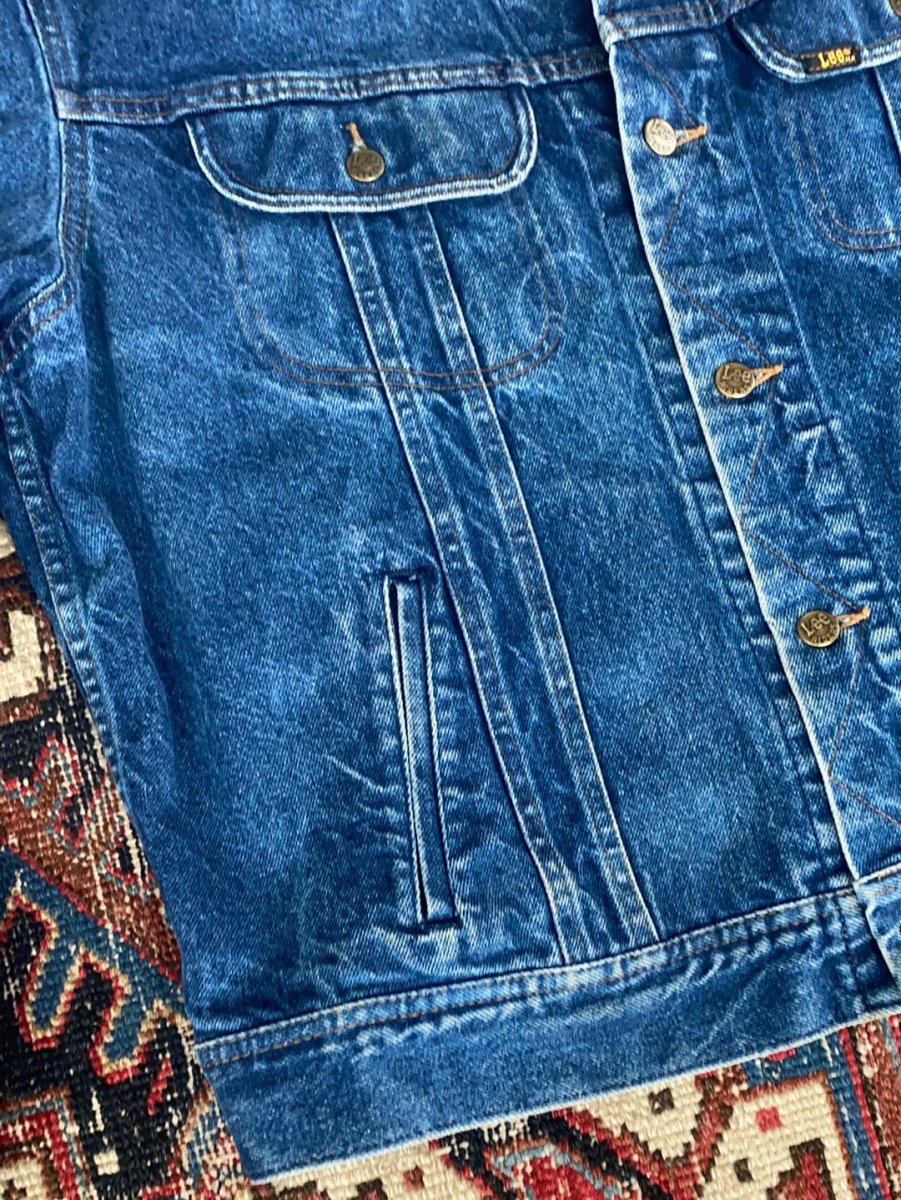 Vintage LEE Denim Jacket - 48 Large - Diamonds & Rust