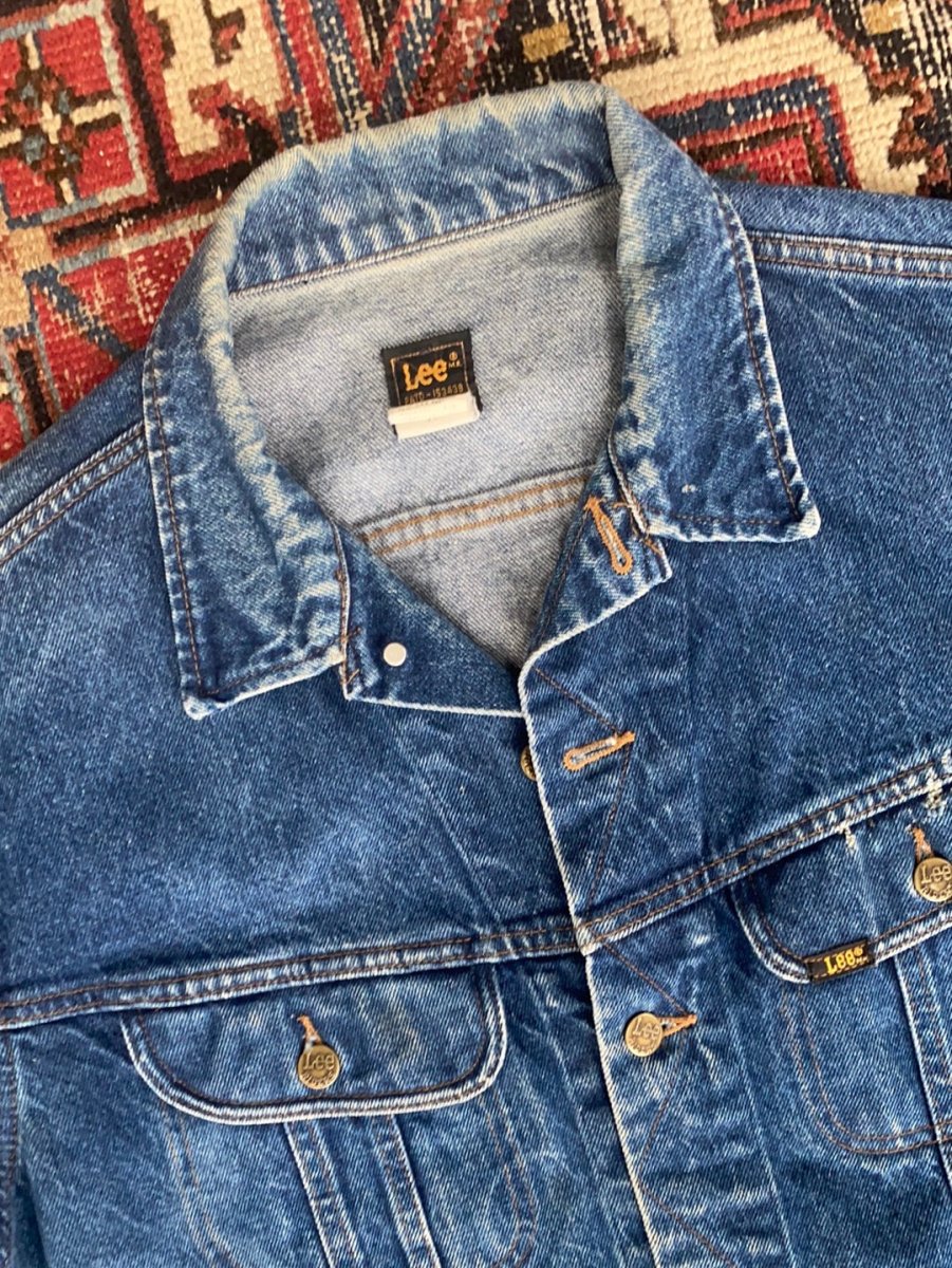 Vintage LEE Denim Jacket - 48 Large - Diamonds & Rust