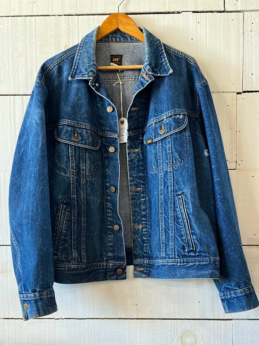Vintage LEE Denim Jacket - 48 Large - Diamonds & Rust