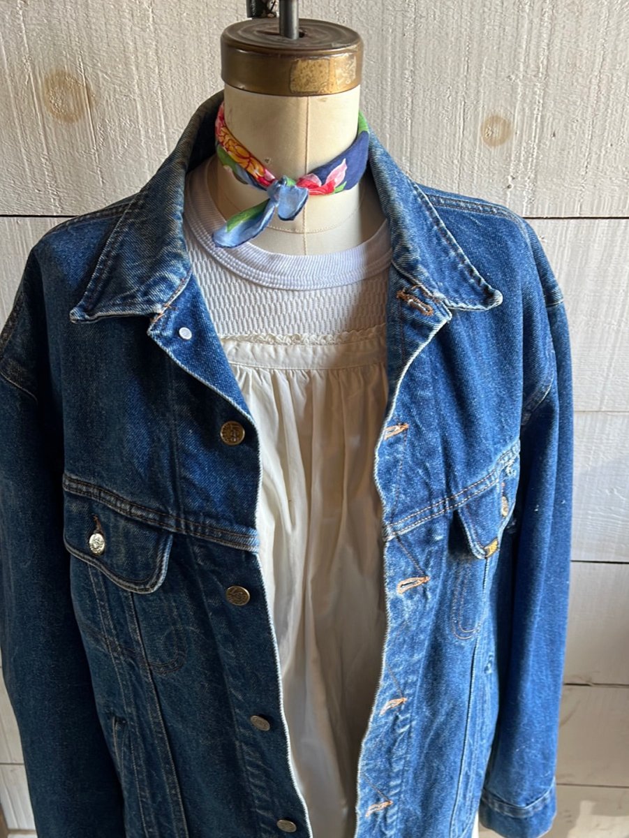 Vintage LEE Denim Jacket - 48 Large - Diamonds & Rust
