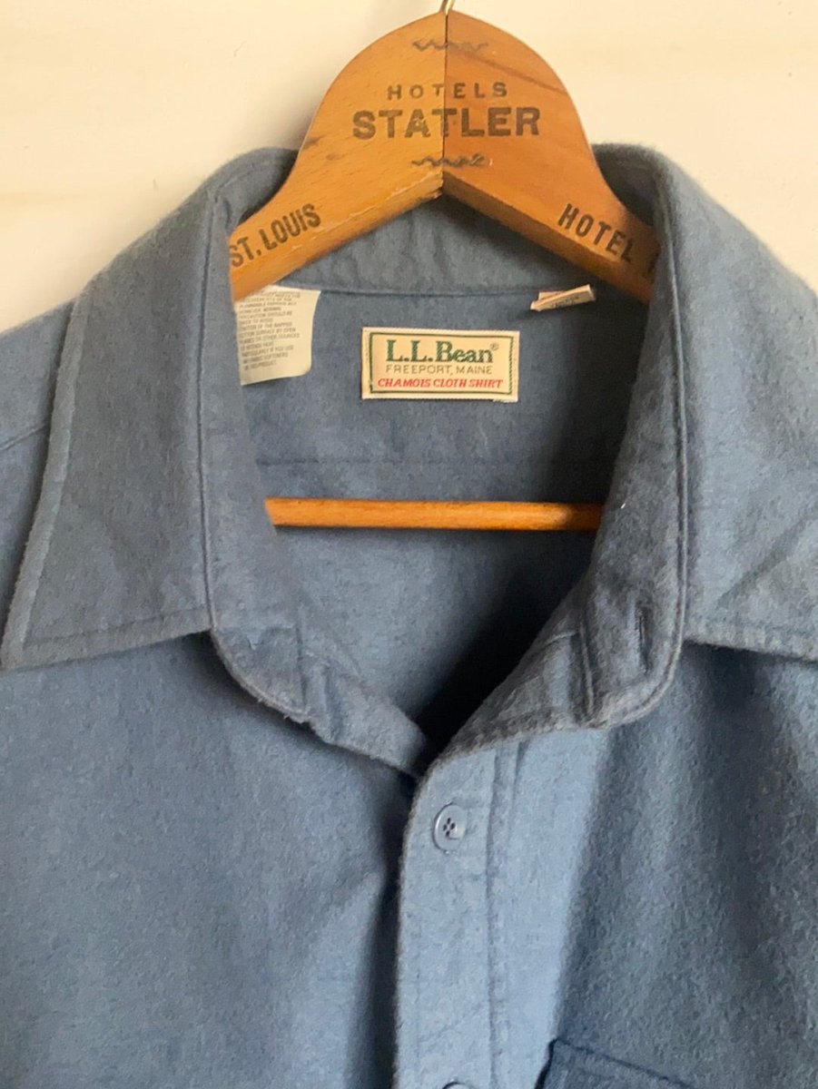 Vintage LL Bean Chamois Shirt - Blue - Diamonds & Rust