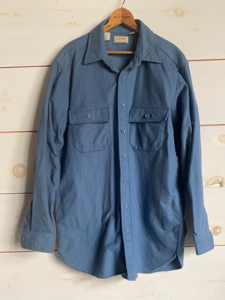 Vintage LL Bean Chamois Shirt - Blue - Diamonds & Rust