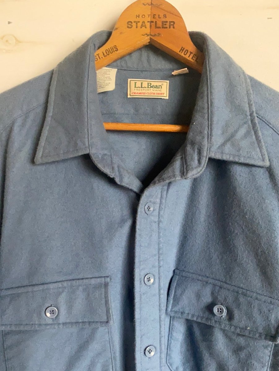 ll bean dress shirts Vintage LL Bean Chamois Shirt - Blue