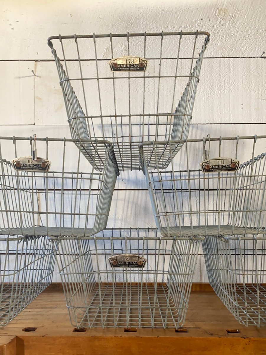 Vintage Locker Baskets - Long - Diamonds & Rust