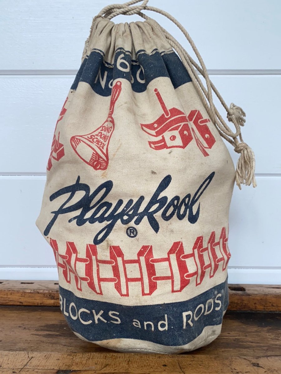 Vintage Playskool Wooden Block Set - Diamonds & Rust