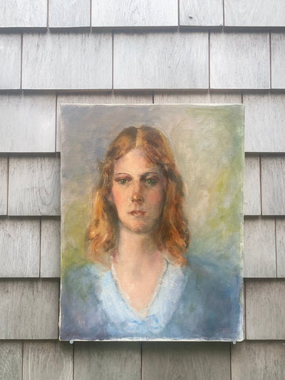 Vintage Portrait Painting - Diamonds & Rust