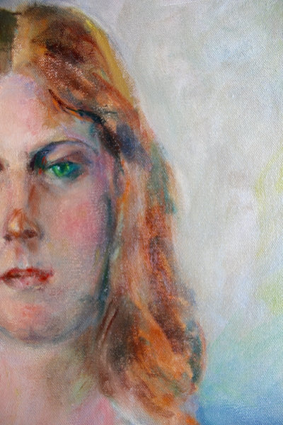 Vintage Portrait Painting - Diamonds & Rust