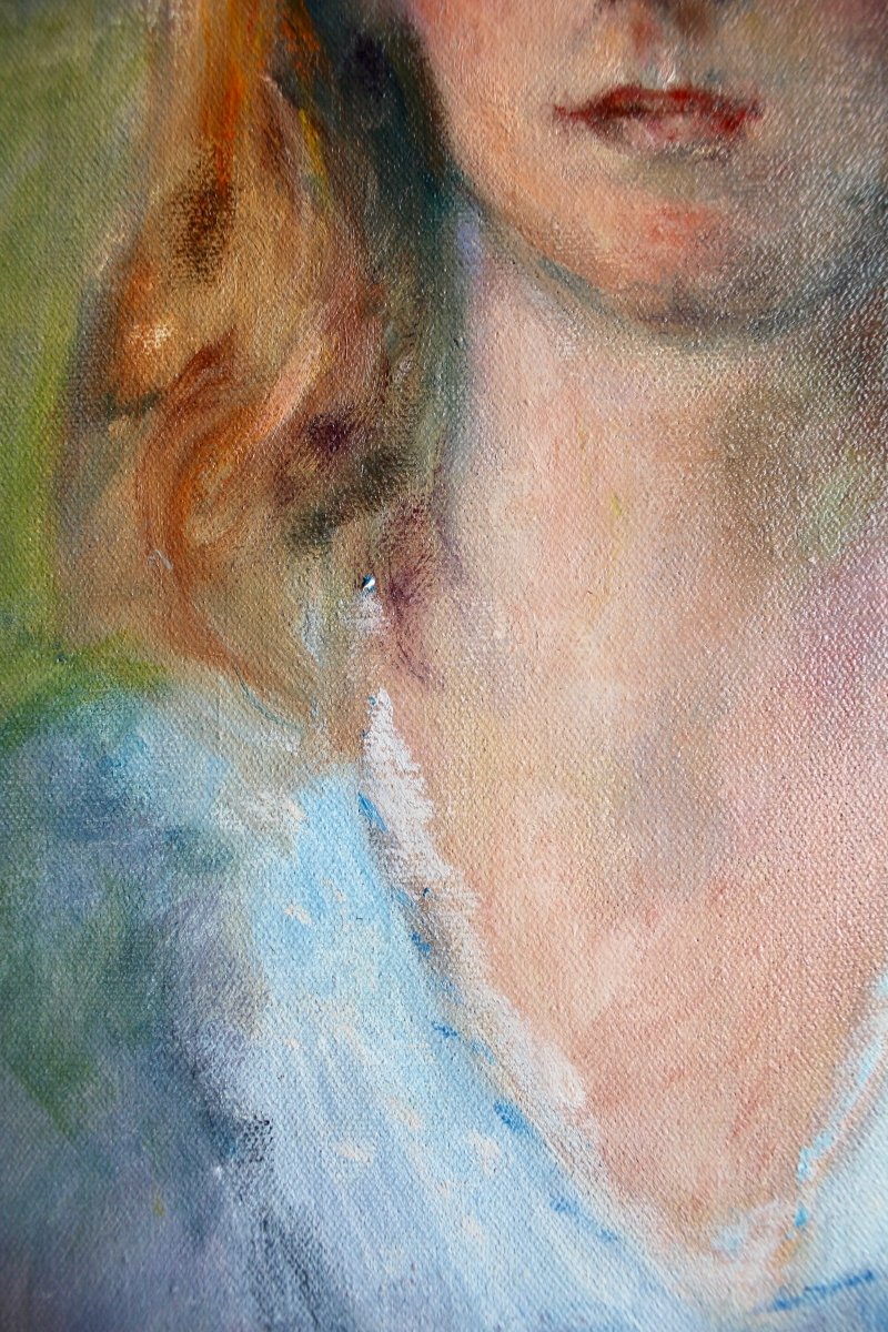 Vintage Portrait Painting - Diamonds & Rust