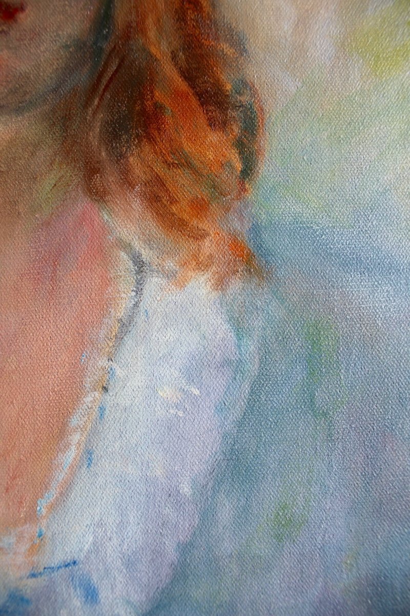 Vintage Portrait Painting - Diamonds & Rust