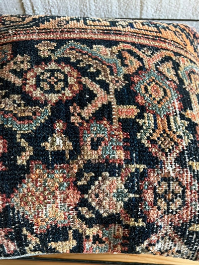 Vintage Rug Pillow - Diamonds & Rust
