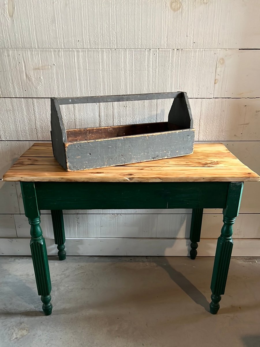 Vintage Wood Tool Caddy - Diamonds & Rust