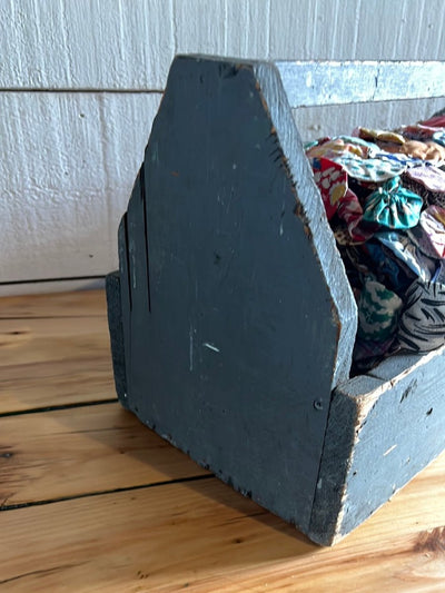 Vintage Wood Tool Caddy - Diamonds & Rust