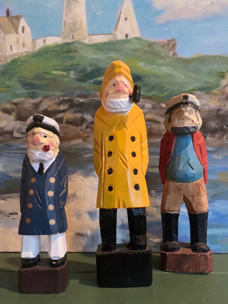 Vintage Wooden Fisherman - Diamonds & Rust