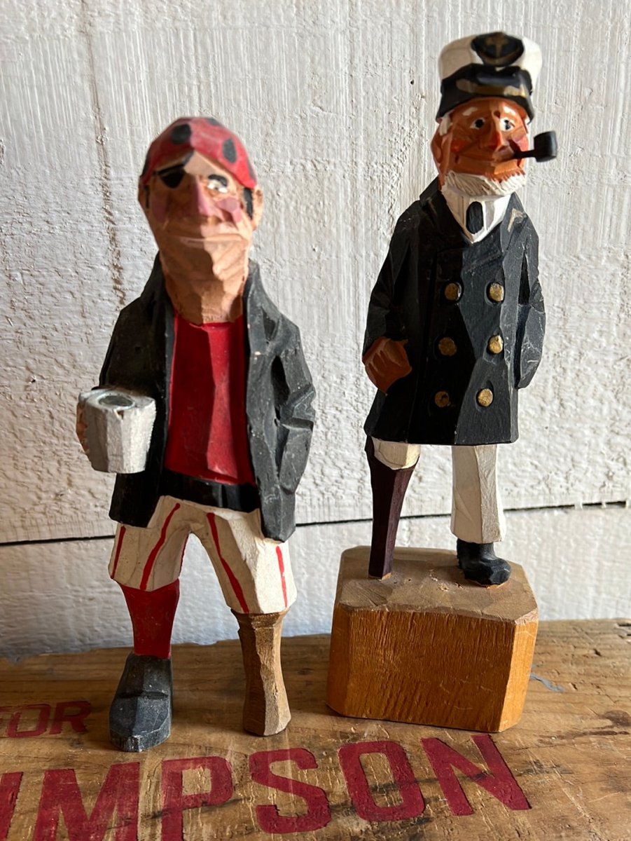Vintage Wooden Fisherman - Pirate - Diamonds & Rust