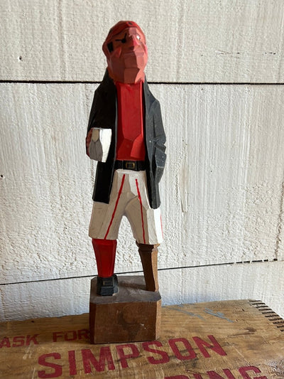 Vintage Wooden Fisherman - Red Shirt - Diamonds & Rust