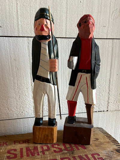 Vintage Wooden Fisherman - Stripes - Diamonds & Rust