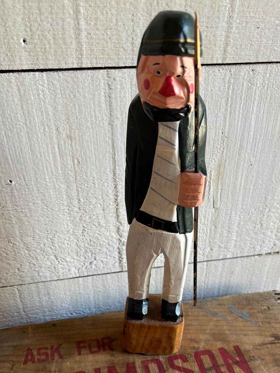Vintage Wooden Fisherman - Stripes - Diamonds & Rust