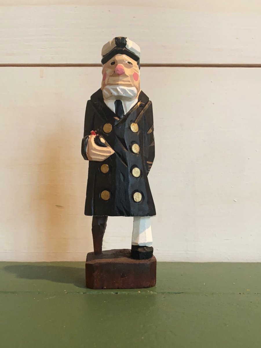 Vintage Wooden One Legged Captain - Diamonds & Rust