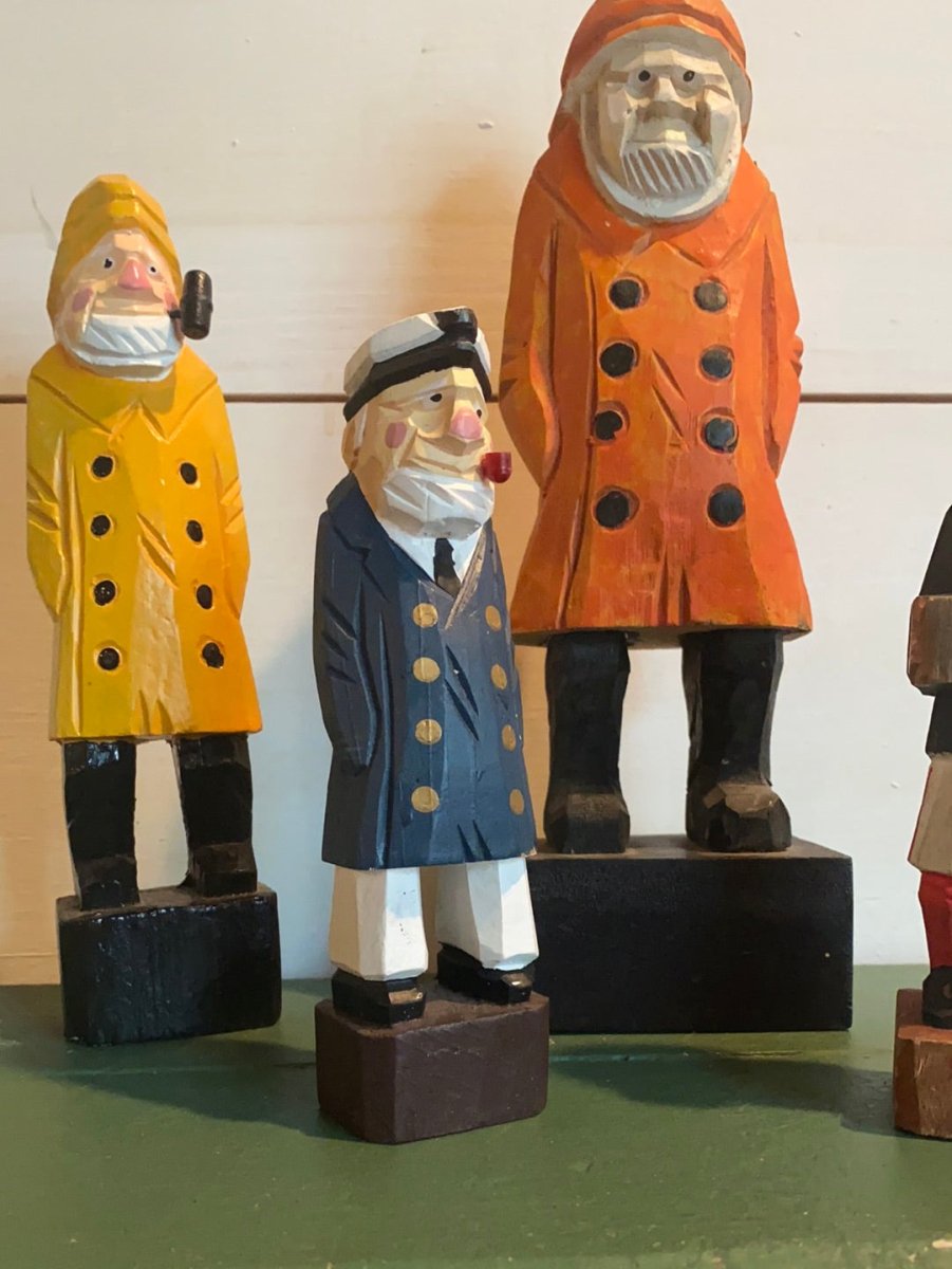 Vintage Wooden Sea Captain - Blue Coat - Diamonds & Rust
