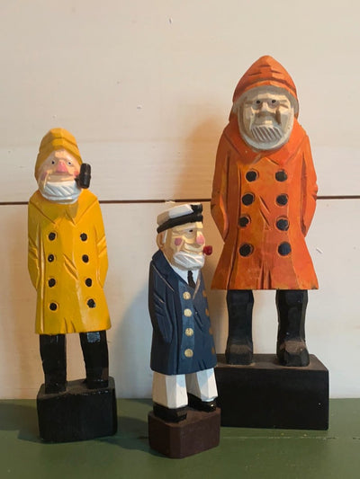 Vintage Wooden Sea Captain - Blue Coat - Diamonds & Rust